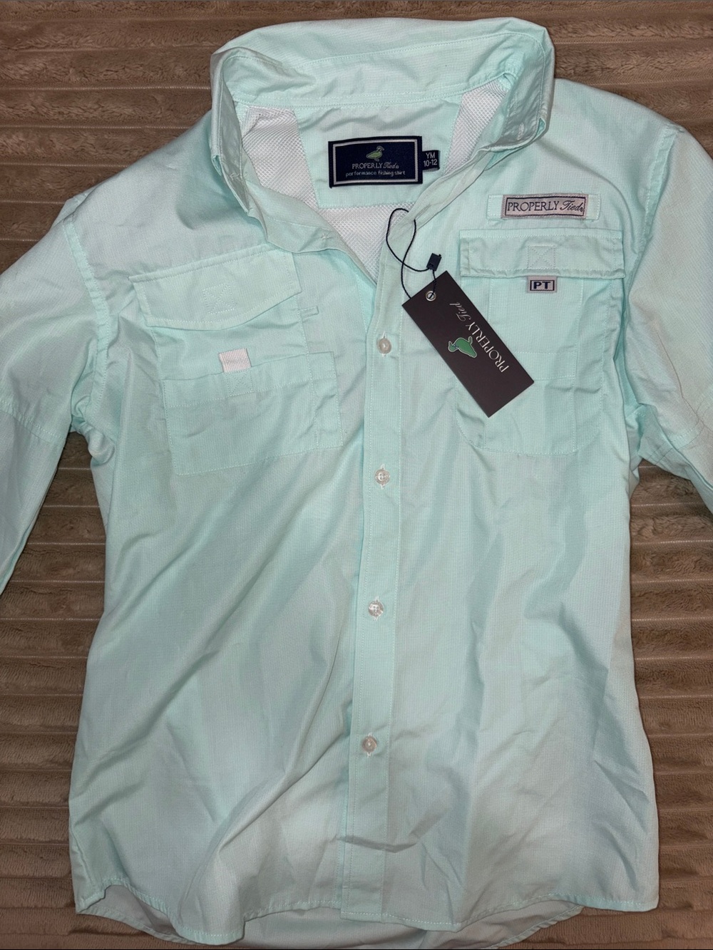 Properly Tide youth performance fishing shirt youth medium 10/12 nwt